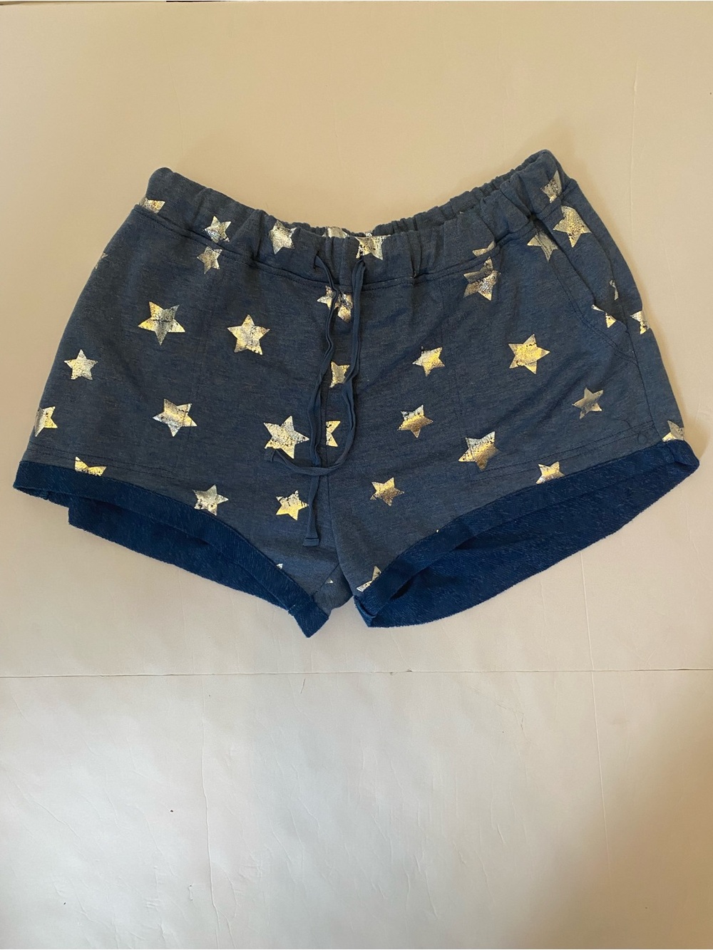 Kori Navy Shorts with Gold Star Print